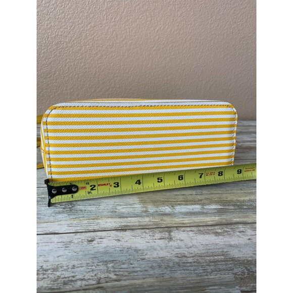 Dooney & Bourke Zip Zip Dome Satchel Sunflower Stripe Coated Canvas Purse - Picture 6 of 16